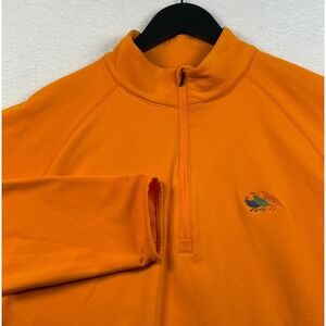 Levelwear Quail Lodge Men's Large Orange 1/4 Zip Long‎ Sleeve High Neck